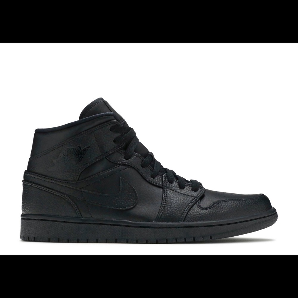 Nike air Jordan mid Air Force one “ triple black “